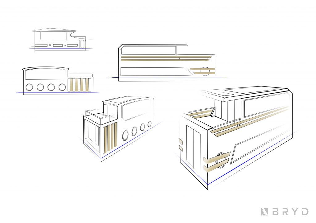 50′ Houseboat ideation drawing