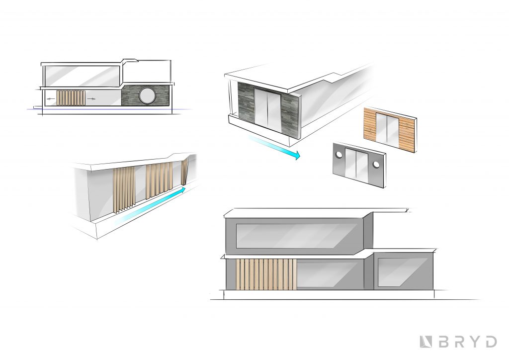 50′ Houseboat ideation drawing