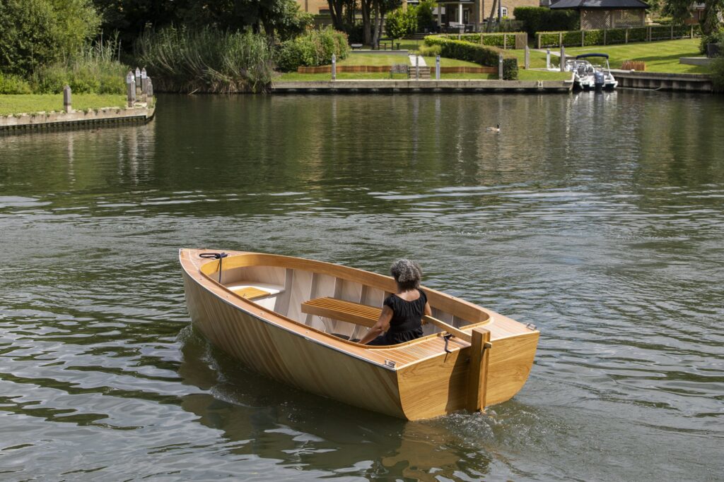BlueTree electric launch under way on the River Thames