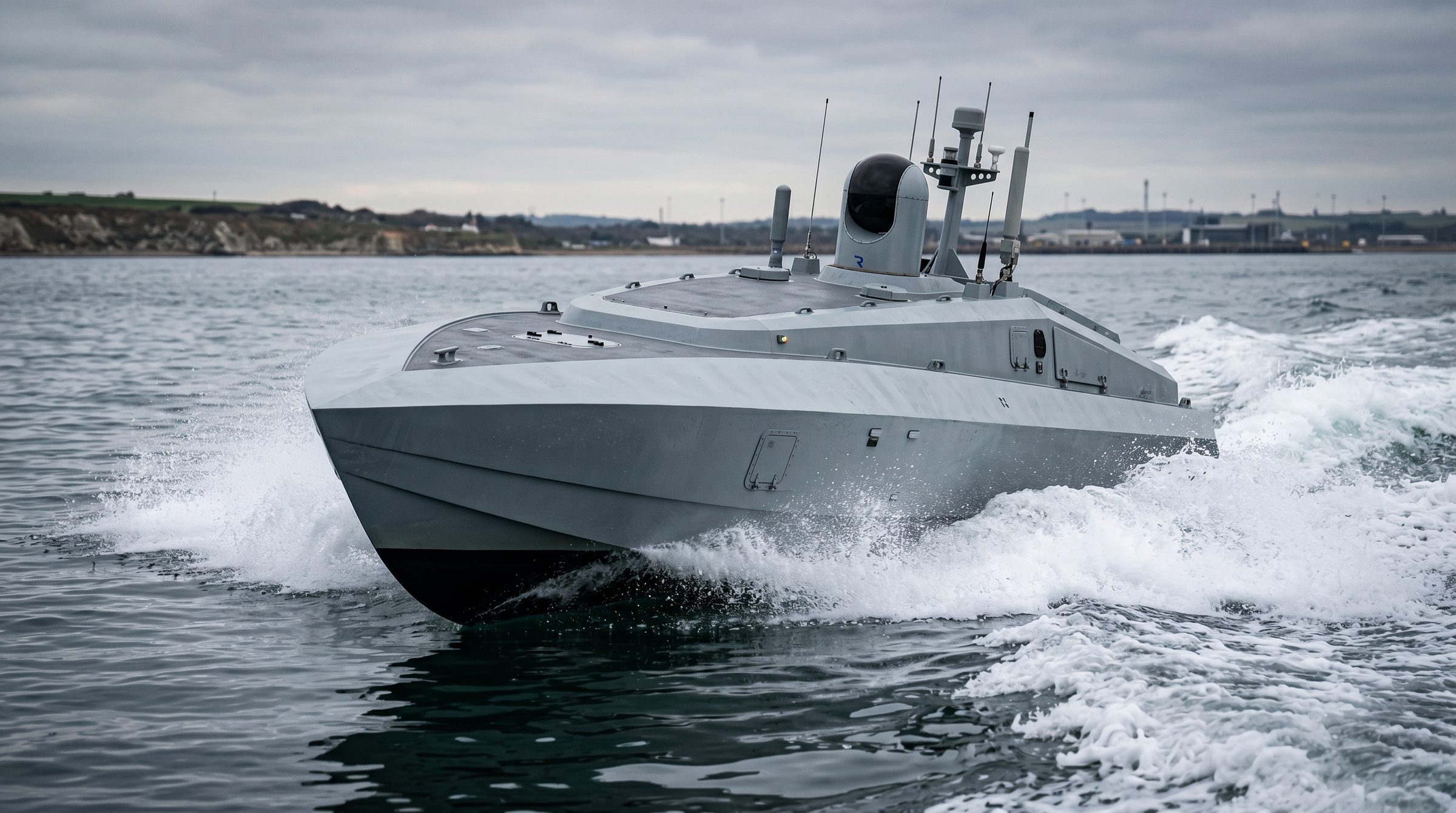 Uncrewed surface vessel underway